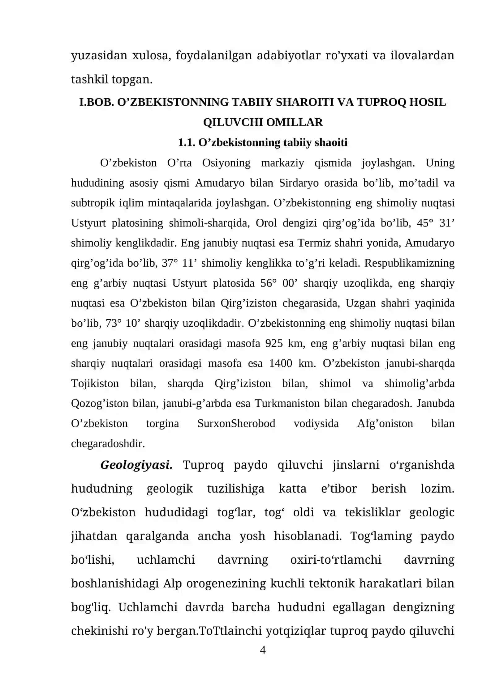 O‘ZBEKISTON TUPROQLARI, ULARNING TASNIFLANISHI VA XUSUSIYATLARI 4