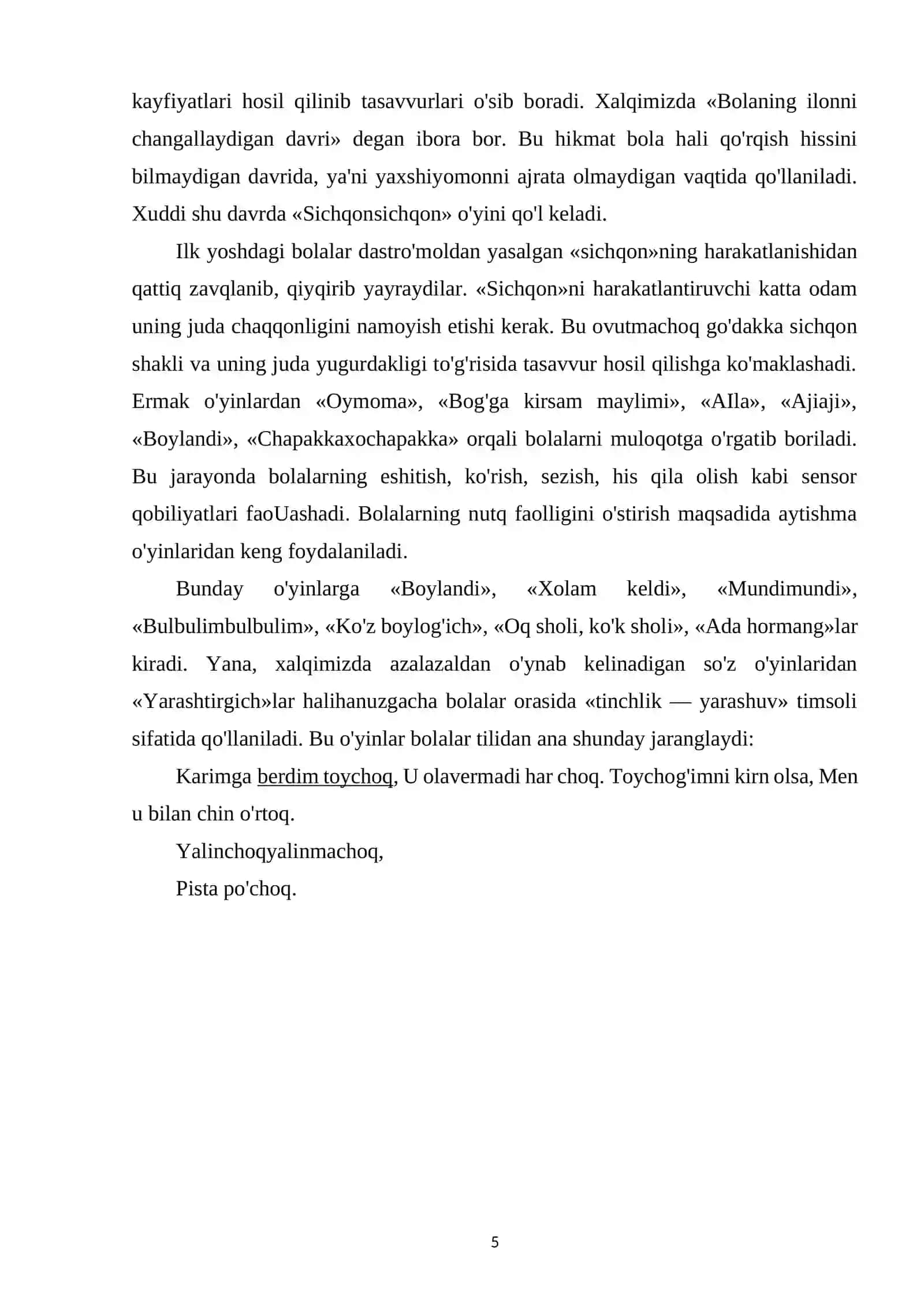 HARAKATLI O'YINLARNI BOLALAR YOSHIGA QARAB O'TKAZISH 4