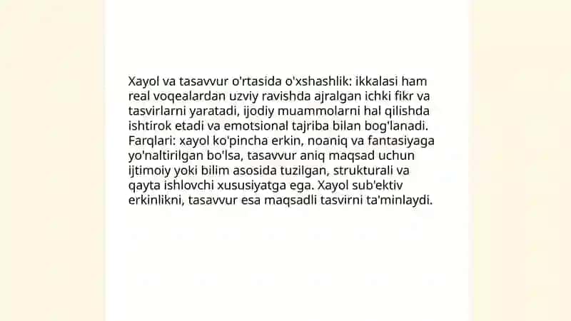 Xayol haqida tushuncha 4