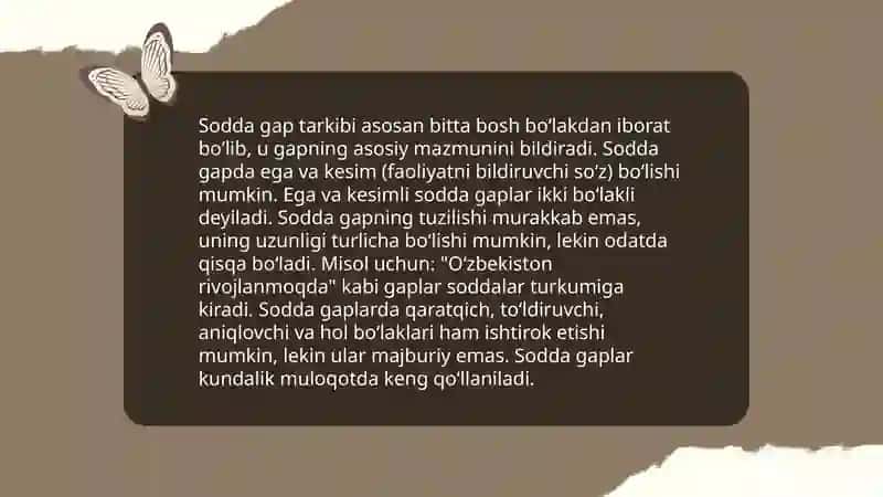 Sodda gaplarda shakl va mazmun murakkablashuvi 4