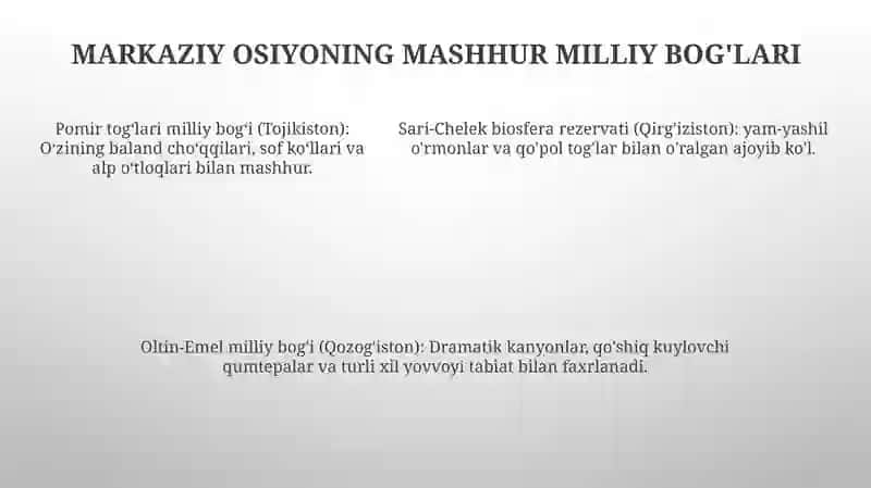 Yevrosiyo Milliy BogʻLar Va QoʻRiqxonalari 4