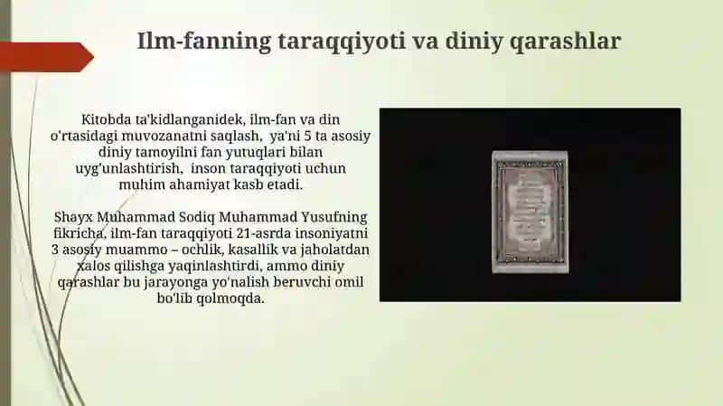 "Olam va odam, din va ilm" 4