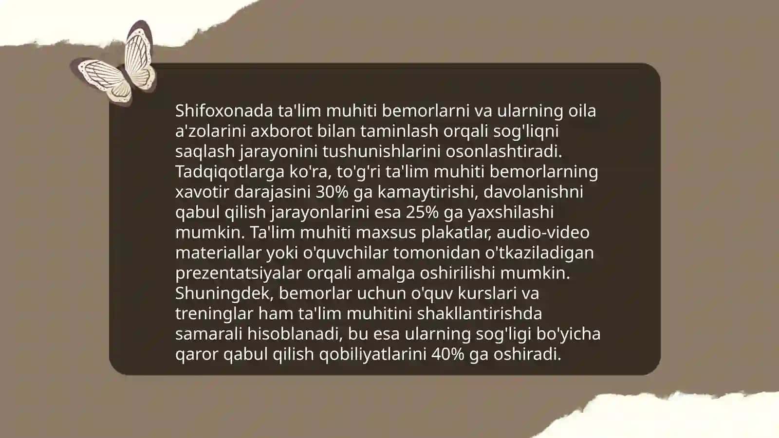 Uzoq muddatli davolanishda ta'limning ahamiyati 4