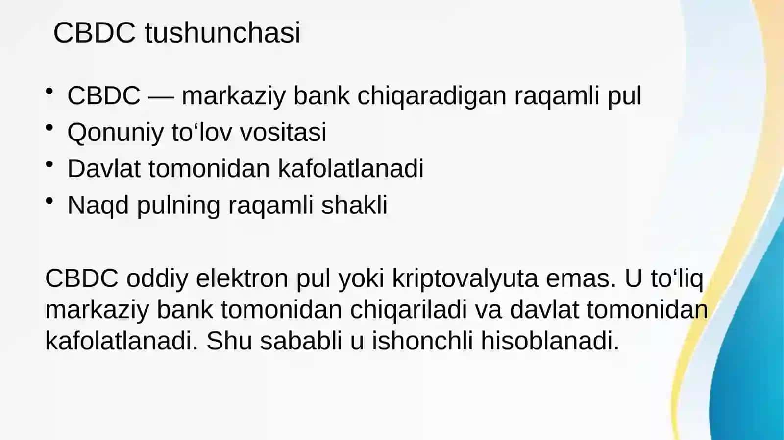 Markaziy bank raqamli valyutasi (CBDC) 4