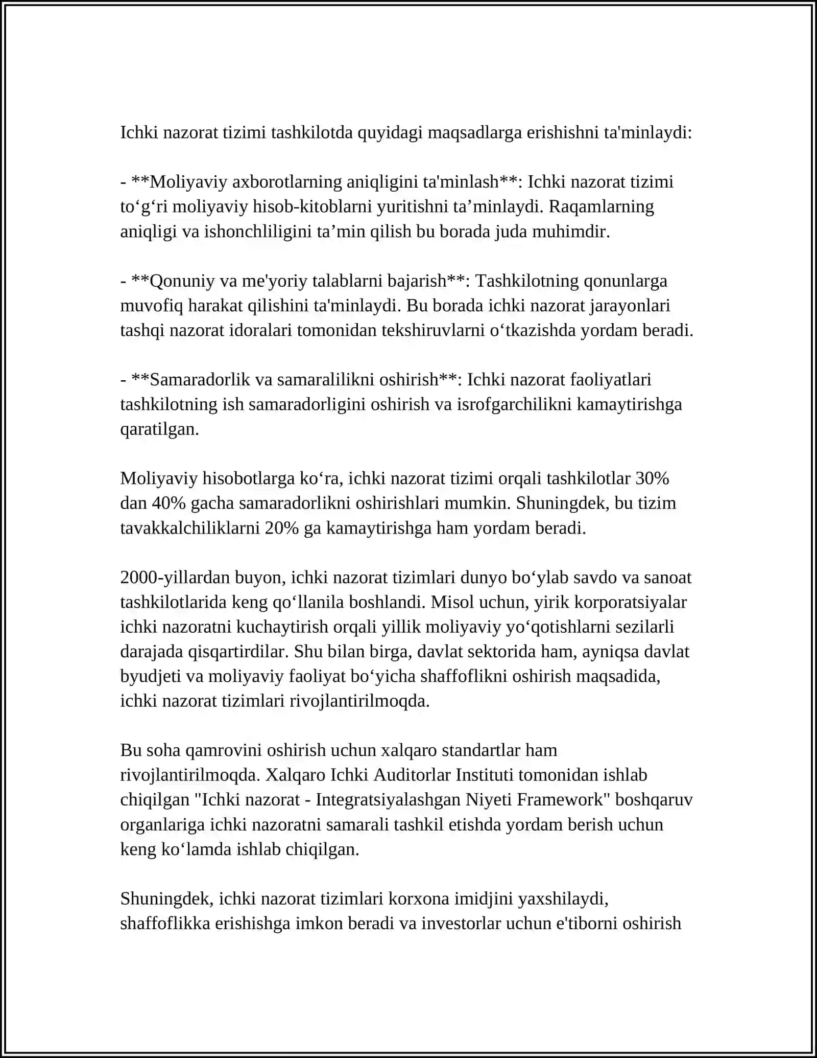 KORXONANING ICHKI TEKSHIRISH TIZIMINI ÓRGANISH 4