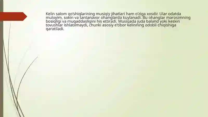 Kelin Salom Qoshiqlarining Marosim va Musiqiy Jihatlari 4