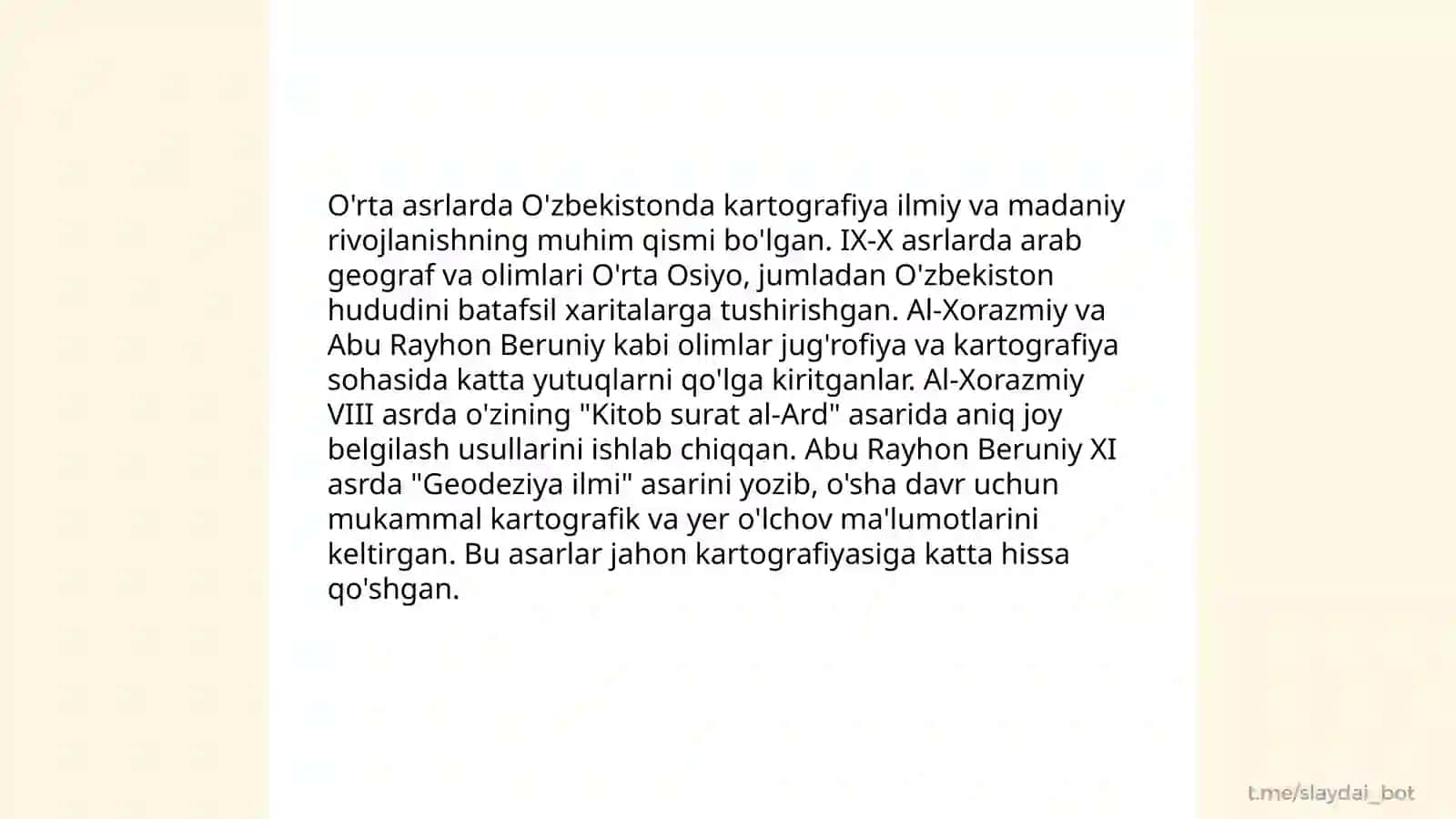 Òzbekistonda kartografiyaning rivojlanishi 4