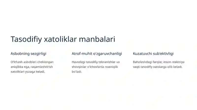 O'lchash xatoliklari haqida tushuncha 4