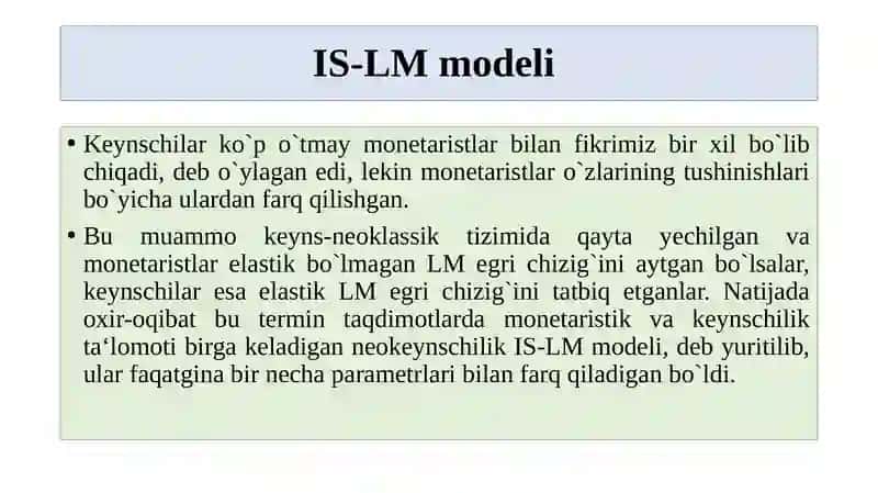MONETARIZM NAZARIYASI 4