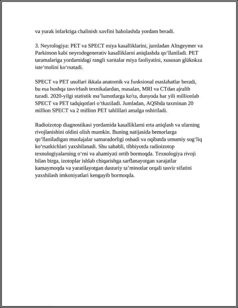 YADRO KIMYOSINING TIBBIYOTDAGI O'RNI 4