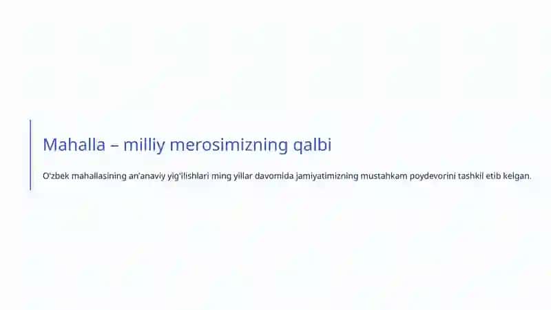 Mahalla Tizimining Yangi Modeli 4