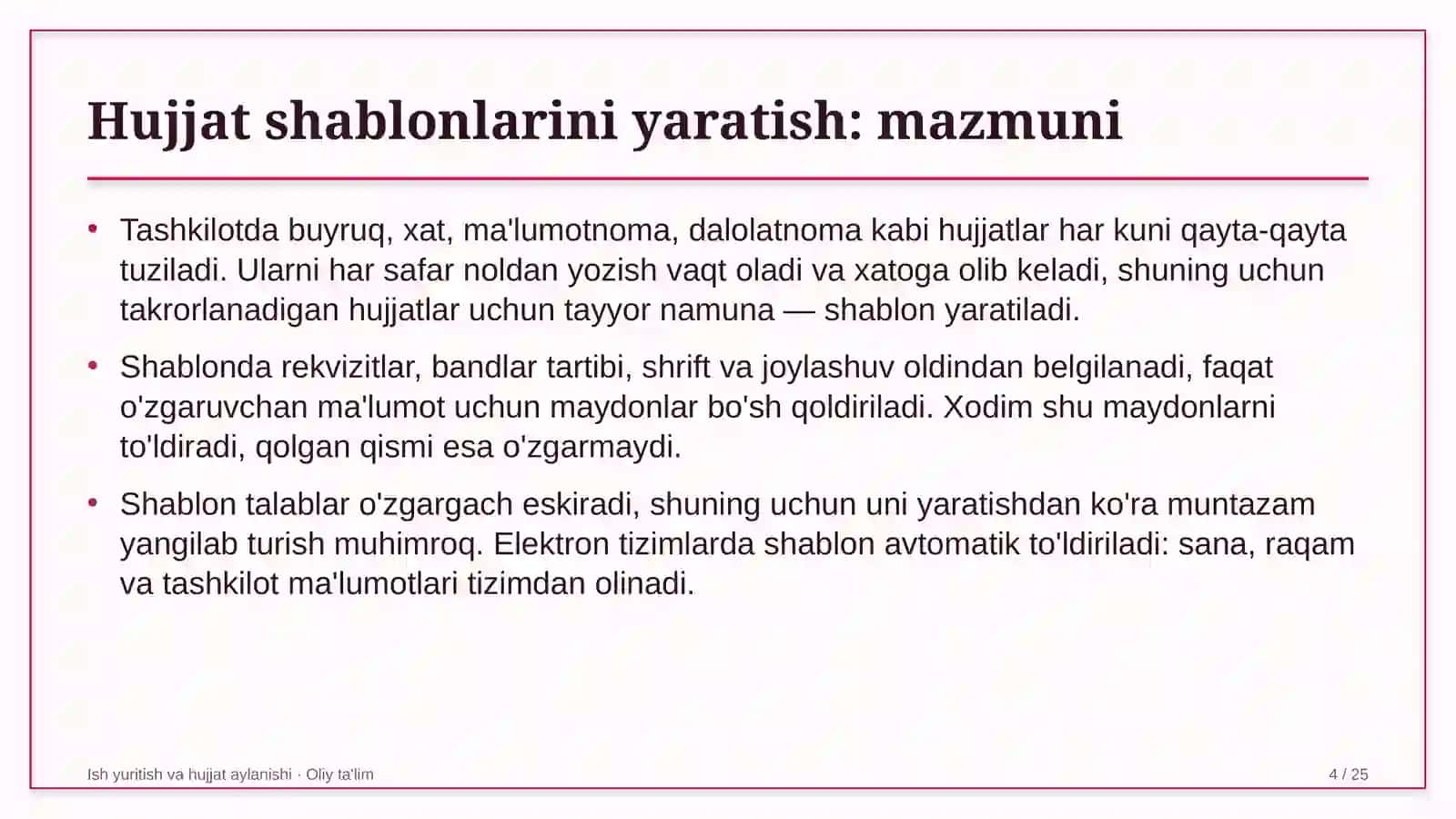 soatsozlik ustaxonalarida hujjat shablonlarini yaratish 4295 4