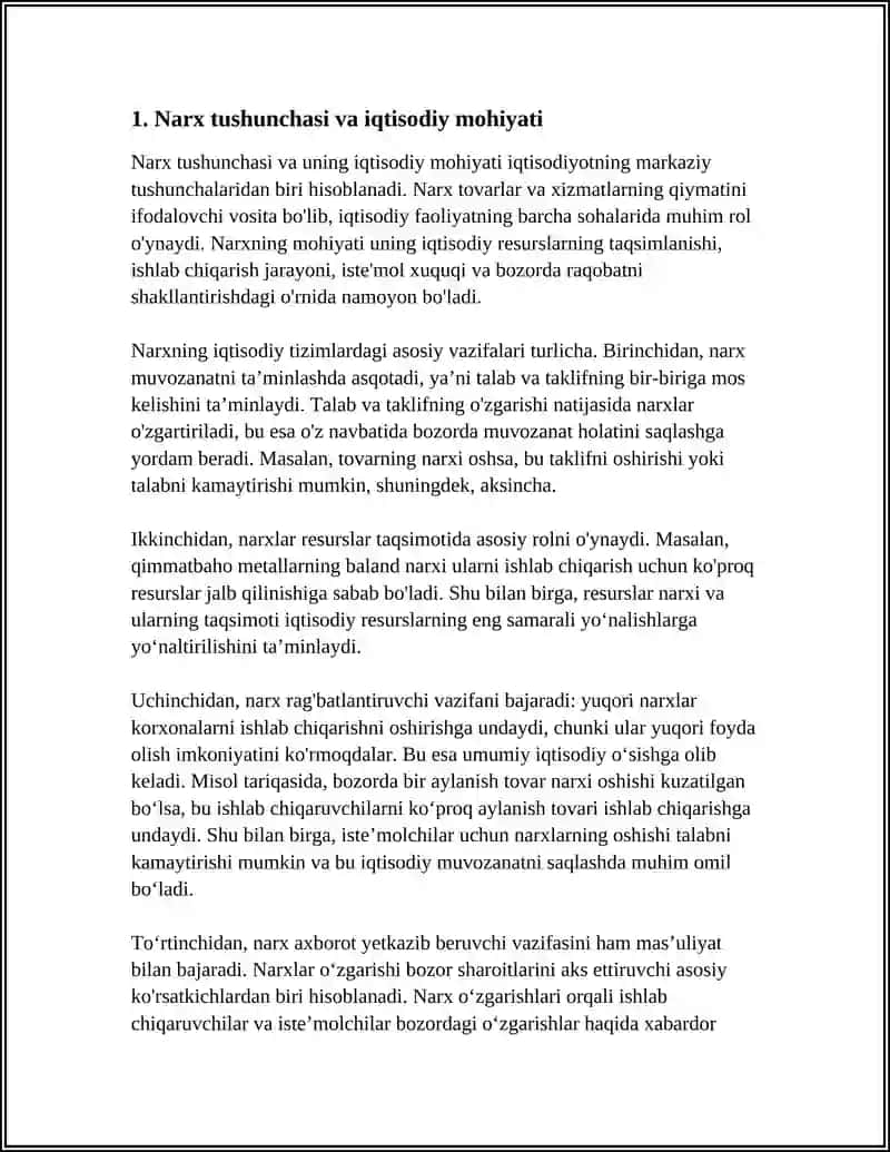 NARXNING MOHIYATI VA SHAKLLANISH XUSUSIYATLARI 4