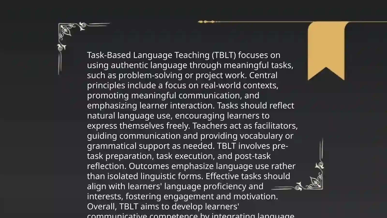 Task Based Language Teaching (TBLT) 4