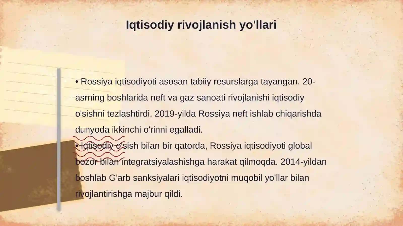 Rossiyada taraqqiyotining ôzgacha yôli Jahon tarixi 4