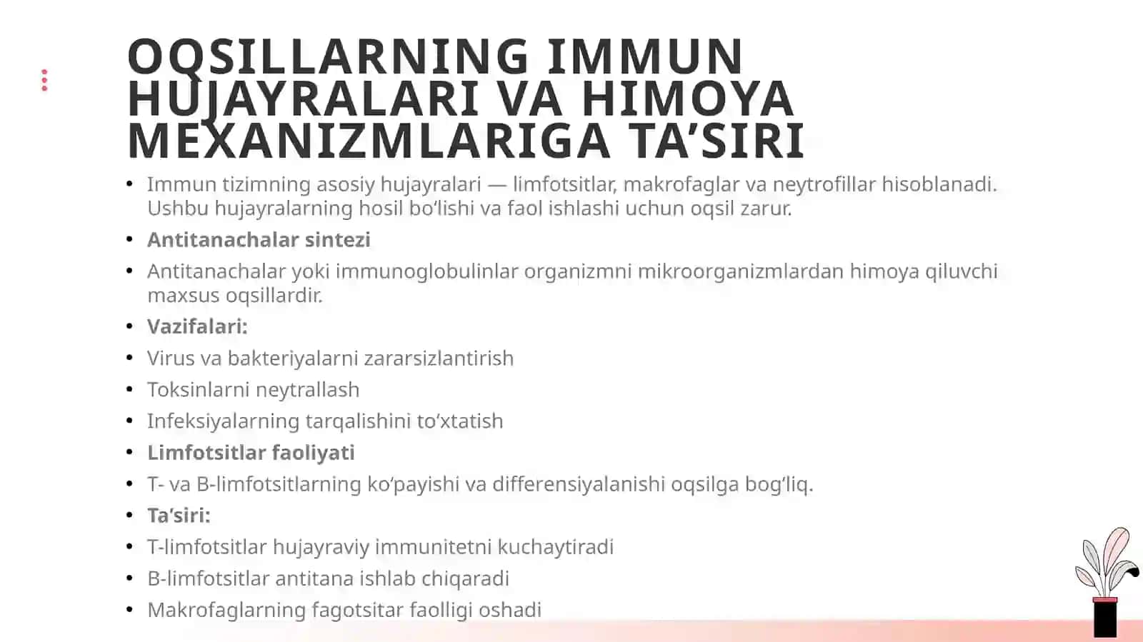 Oqsillarning immun tizimga ta’siri 4