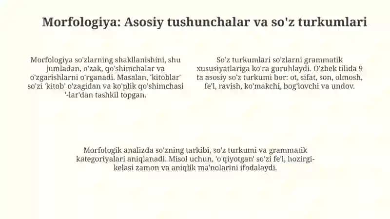 Grammatika: Til tuzilishini o'rganish sohasi 4