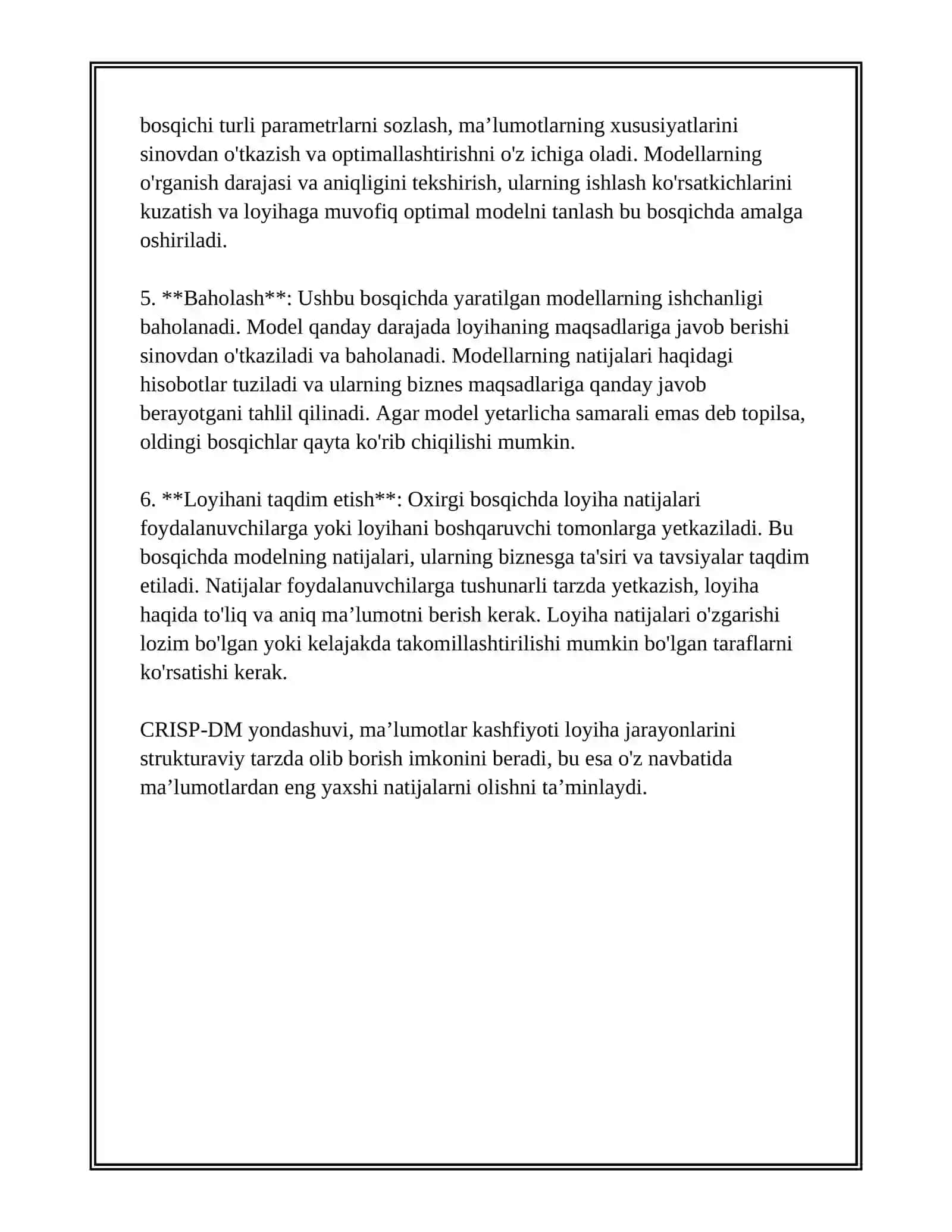 CRISP-DM METODOLOGIYASI 4