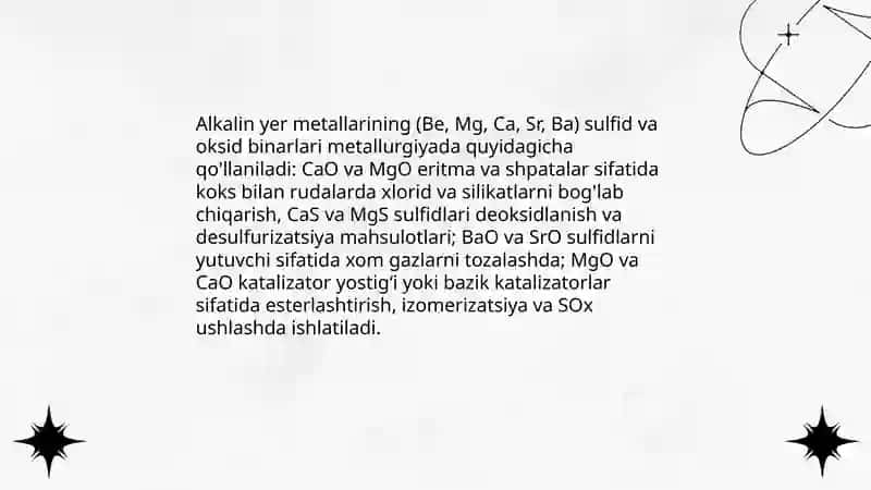 Guruh elementlarning binar birikmalari va sanoatdagi ahamiyati 4