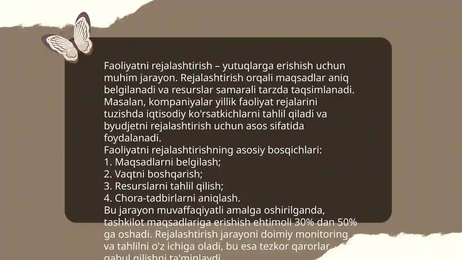 Faoliyatning samaradorligi 4
