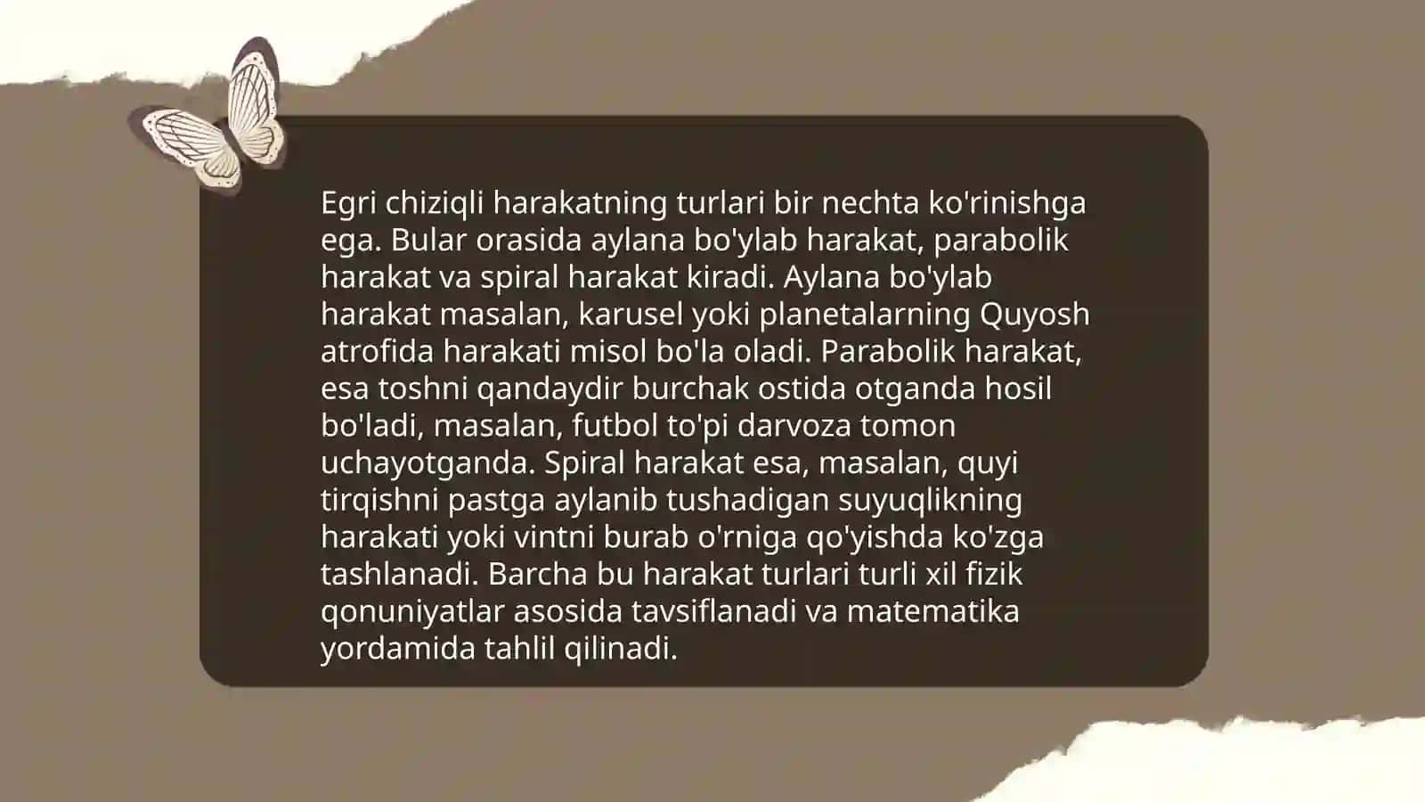 Egri chiziqli harakat haqida 4