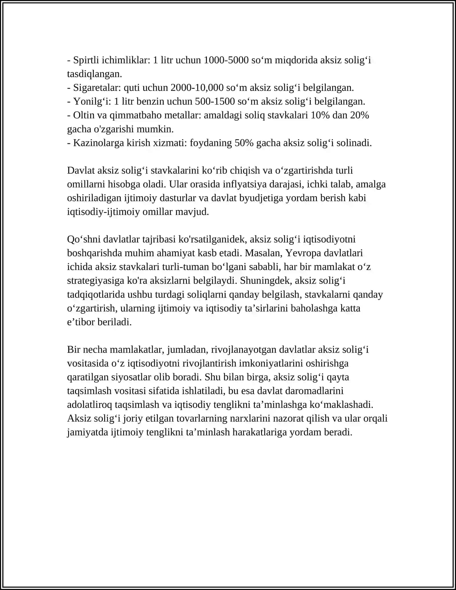 AKSIZ SOLIG‘I BO‘YICHA HISOB-KITOBLARNI TAQDIM ETISH JARAYONI 4