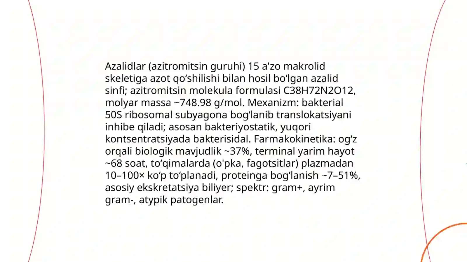 Makrolidlarning yangi avlodlari.Azalidlar 4