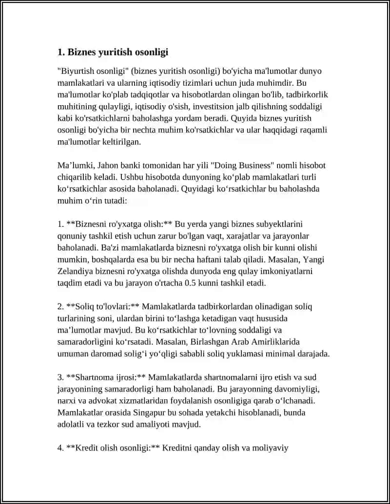 Biznes Yuritish Indeksi 4