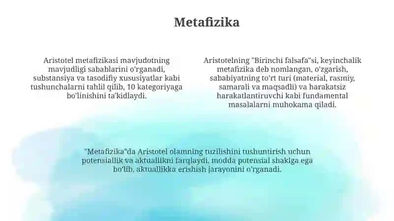 Aristotel asarlari asosida 4