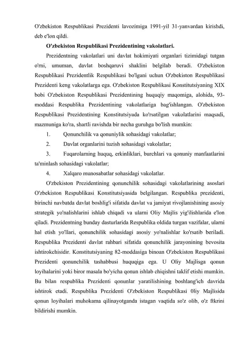 Ijro etuvchi hokimiyatning huquqiy asoslari 4