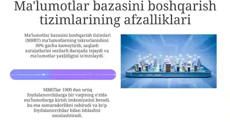 Ma'lumotlar Bazasini Boshqarishning Afzalliklari 4