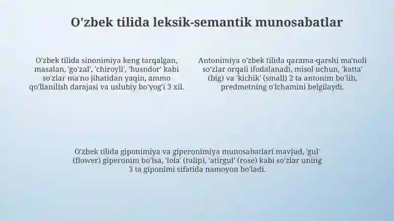 Tabiatning leksik tizimi 4