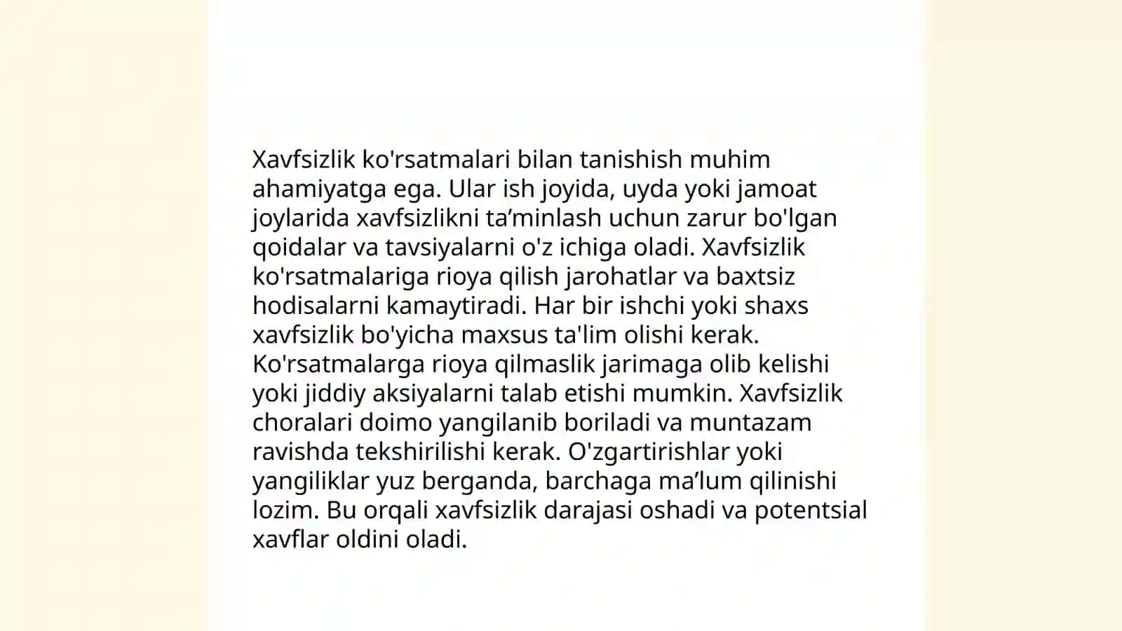 Tenika xavfsizligi qoidalar bn tanishish 4
