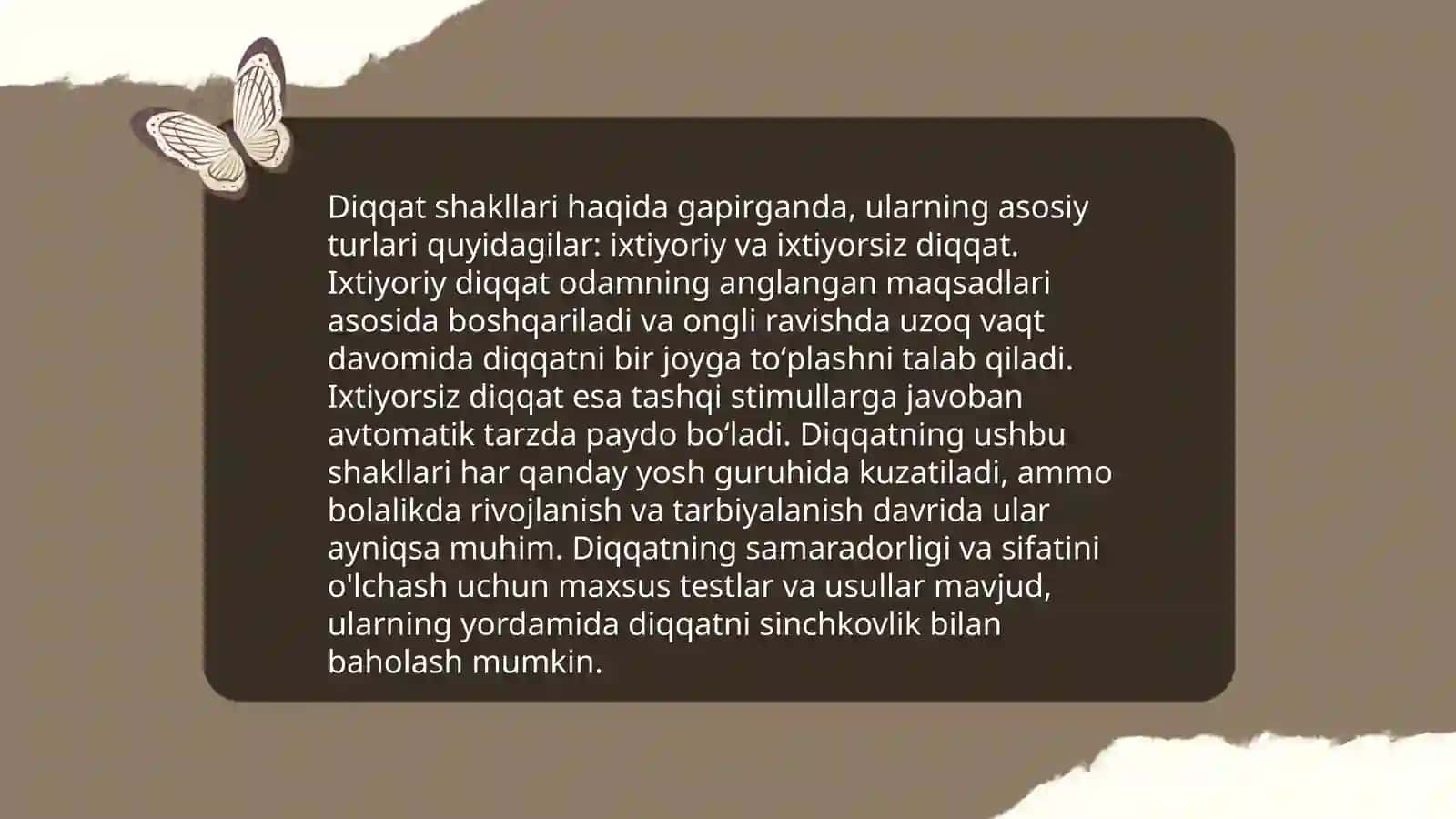 Diqqat turlari va uning xususiyatlari 4