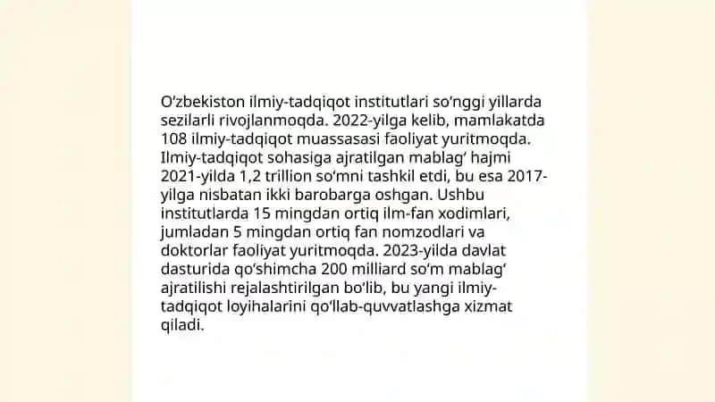 Mustaqillik yillarida ilm-fan taraqqiyoti 4