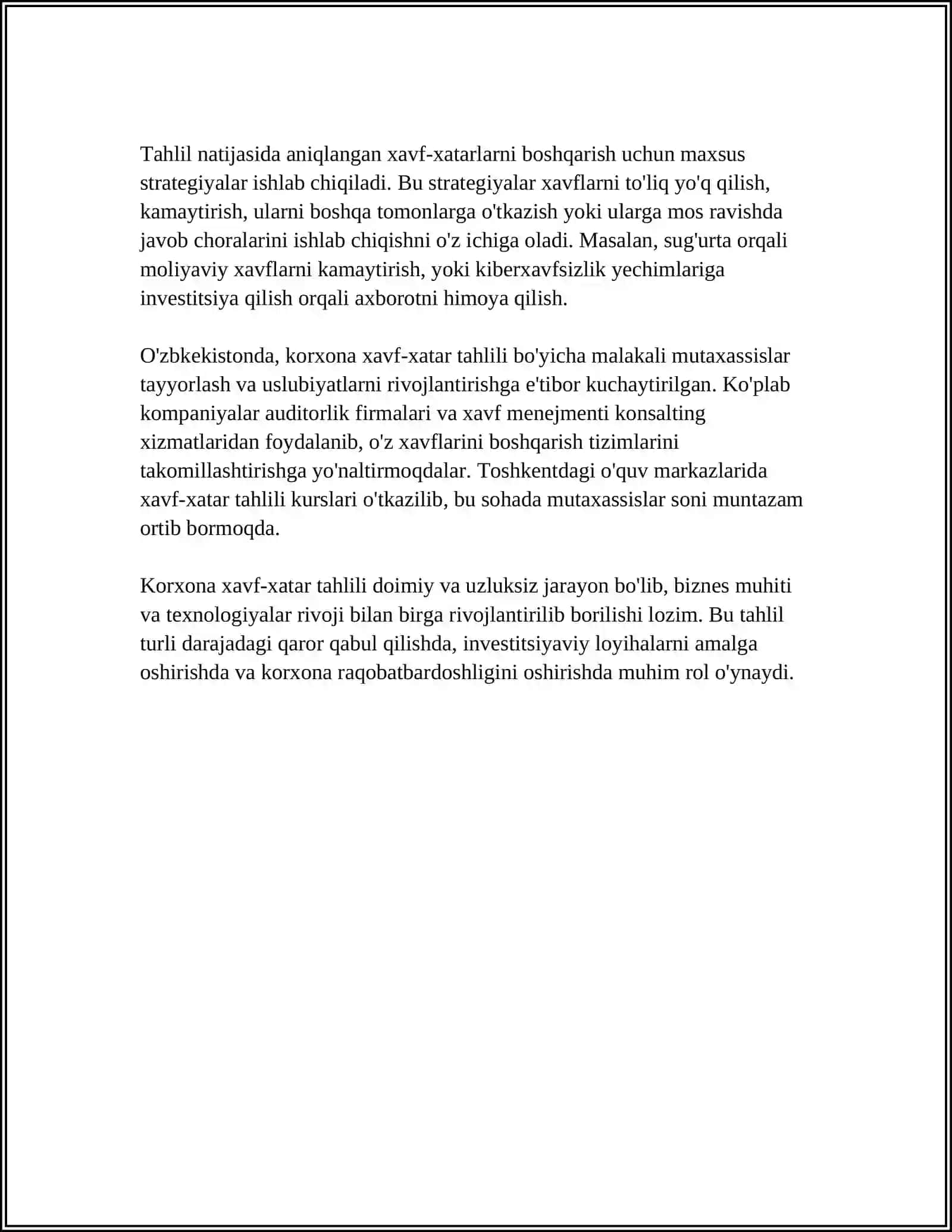 KORXONA ZARARSIZLIGI TAHLILI 4