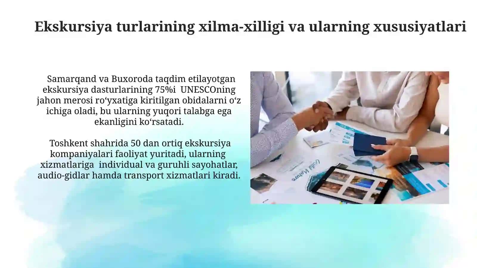 Oʻzbekiston turizmidagi ekskursiyalarni ishlab chiqish 4