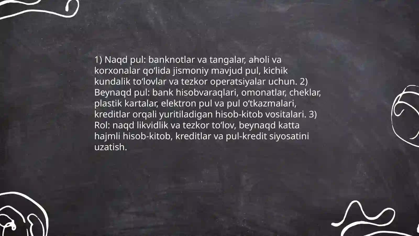 Pul Aylanmasi va uning tarkibi 4