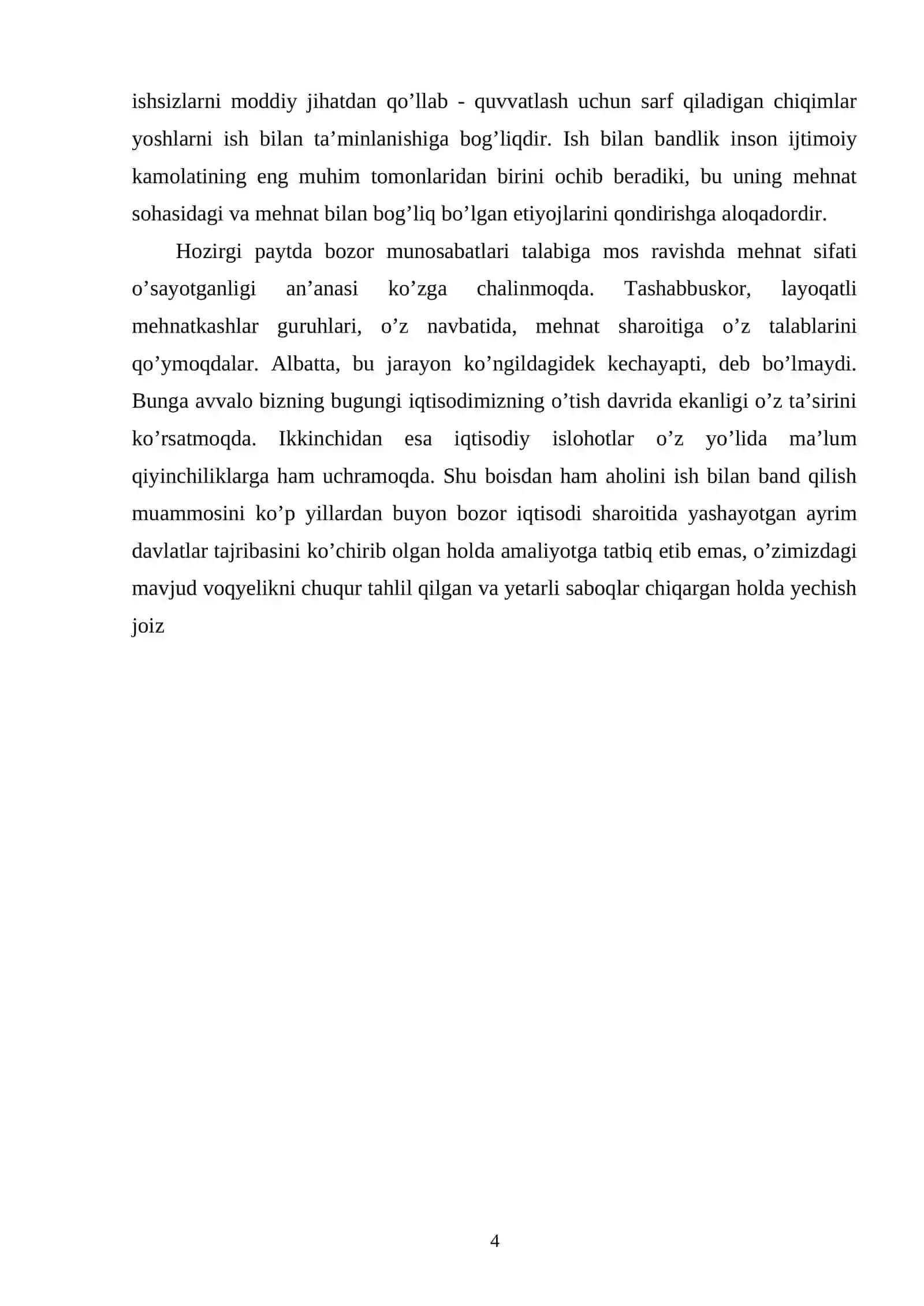 MALAKALI VA MALAKAGA EGA BO`LMAGAN ISHCHI KUCHI O`RTASIDA ISH HAQI DARAJASINING DIFFERENTSIATSIYASI 4