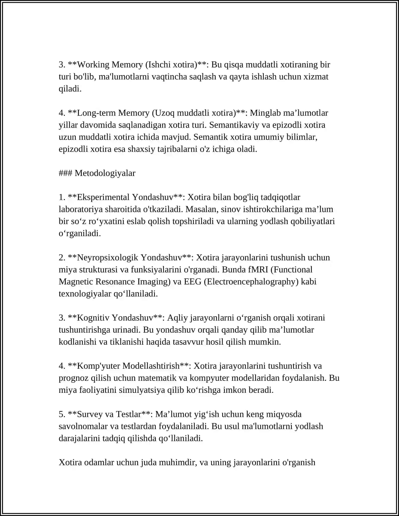 XOTIRANI ORGANISH METODLARI 4
