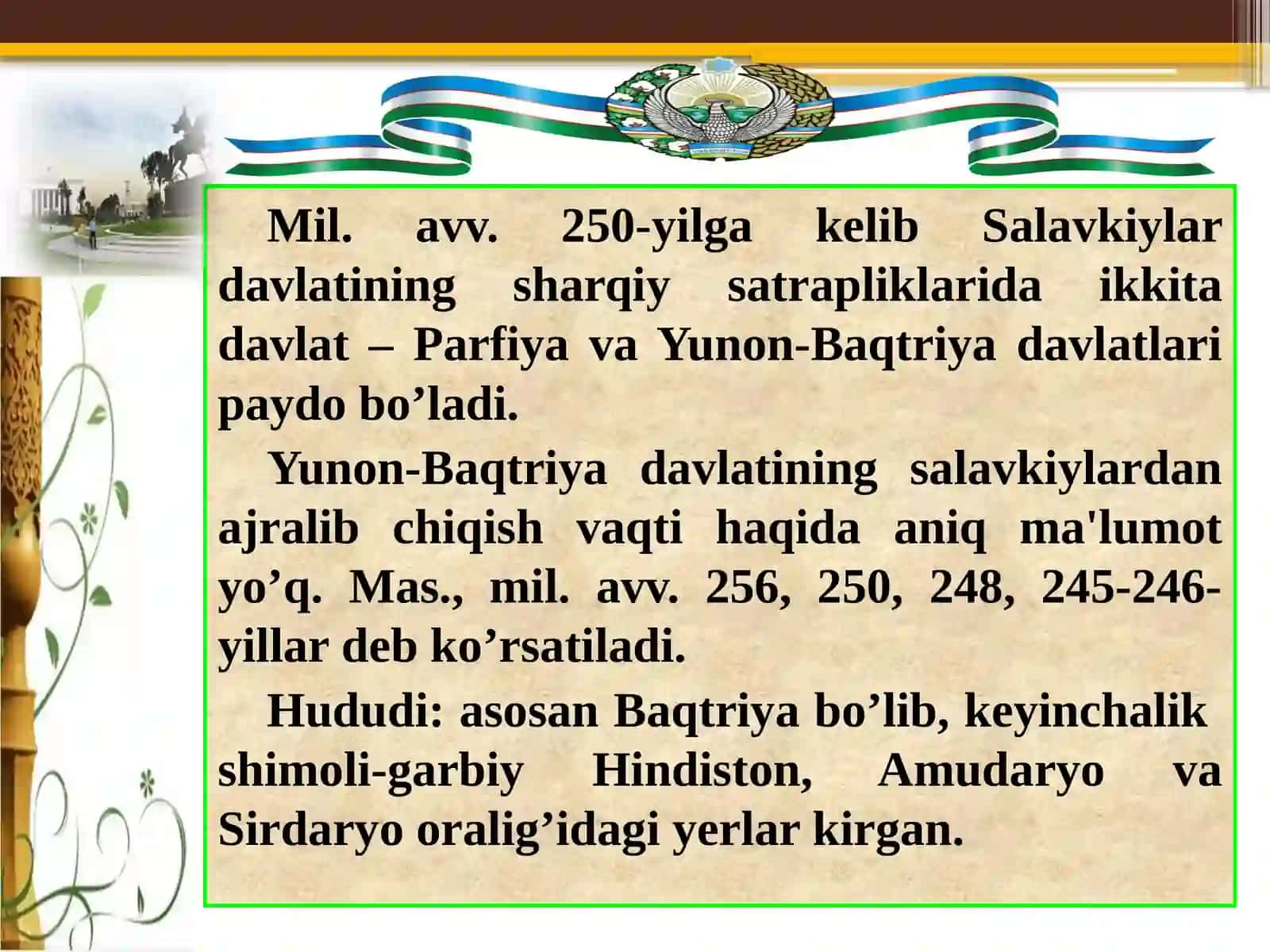 ILK O`RTA ASRLAR O`ZBEK DAVLATCHILIGI: IJTIMOIY-SIYOSIY VA IQTISODIY HAYOT 4
