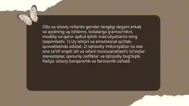 Gender tengligi va zamonaviy jamiyat 4