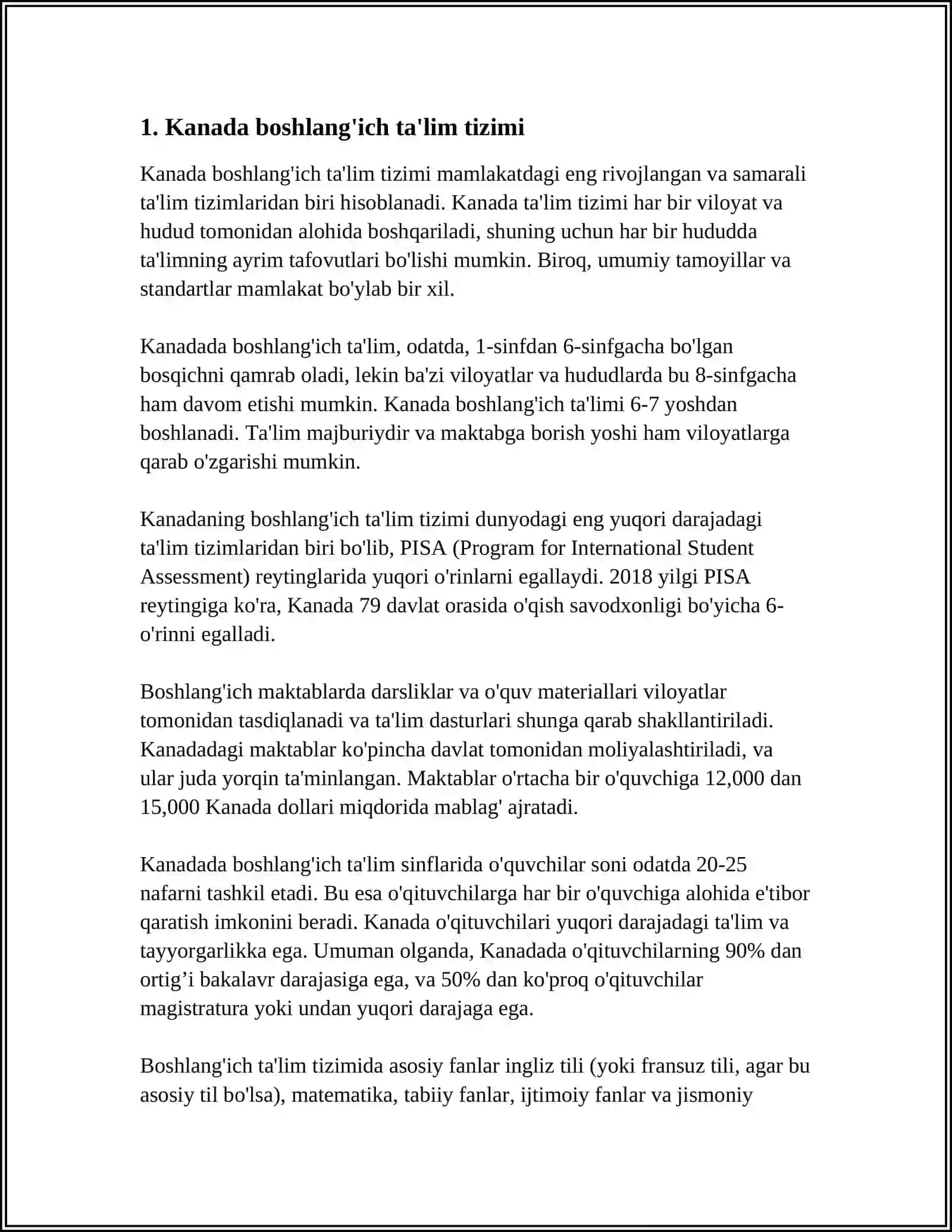 Kanada boshlang'ich ta'lim tizimi 4