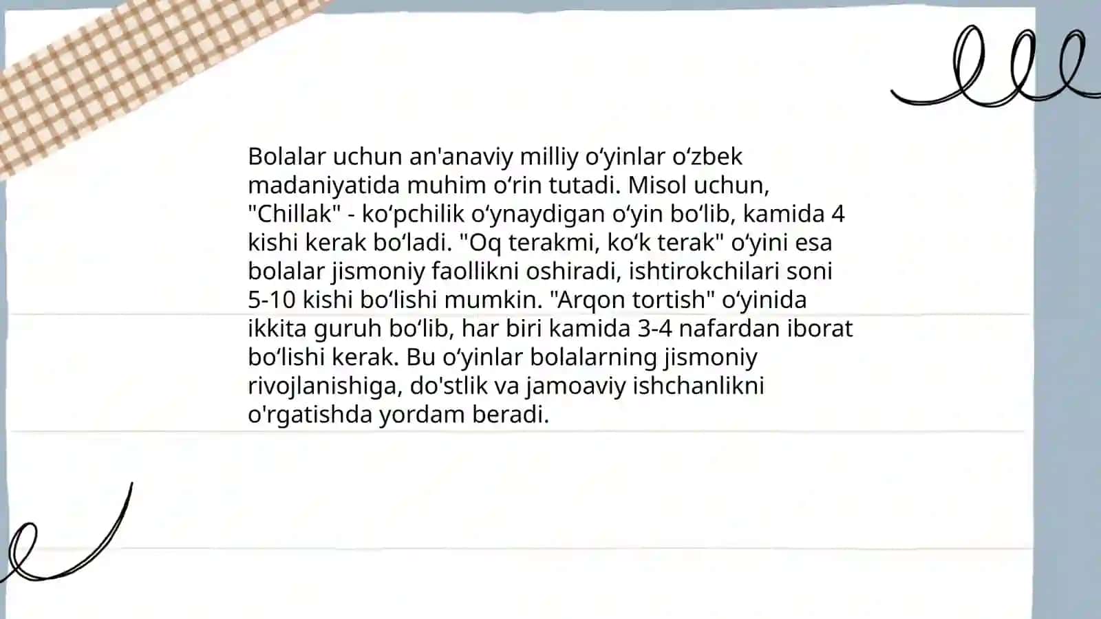 Katta yoshdagi bolalar uchun milliy harakatli oʻyinlar 4