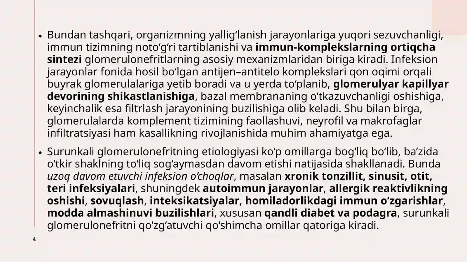 O’tkir vasur un kaliglomerulonefritlar 4