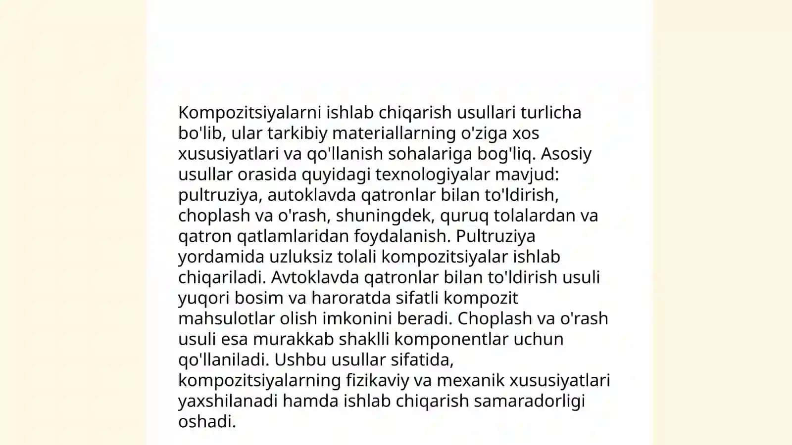 Kompozitsion materiallarning xossalarini oʻrganish 4