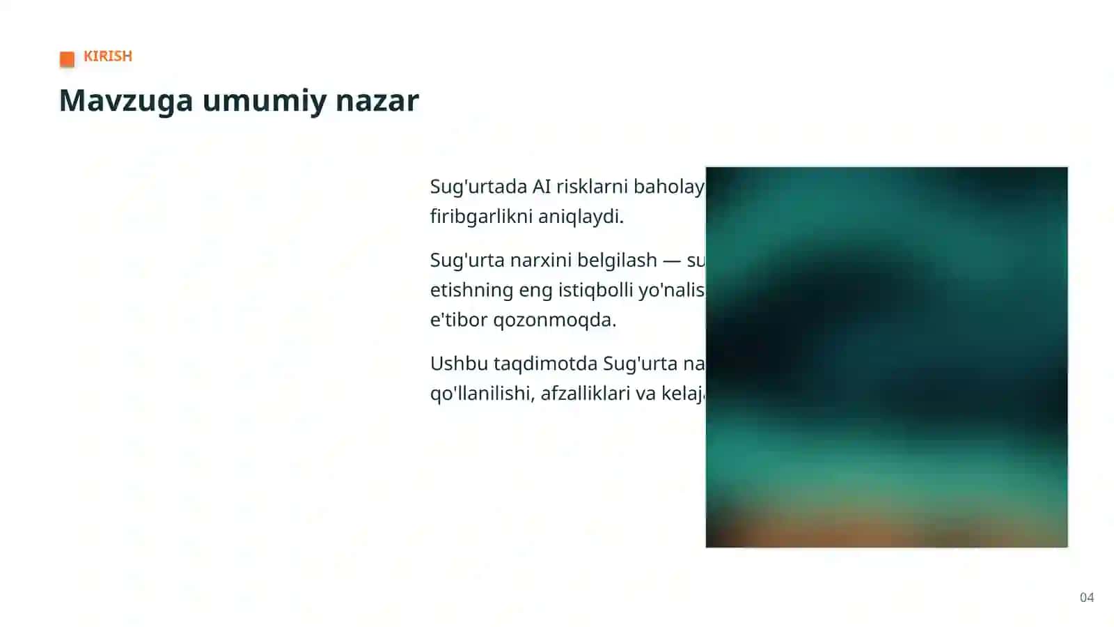 Sug'urta narxini belgilash: imkoniyat va yechimlar 4