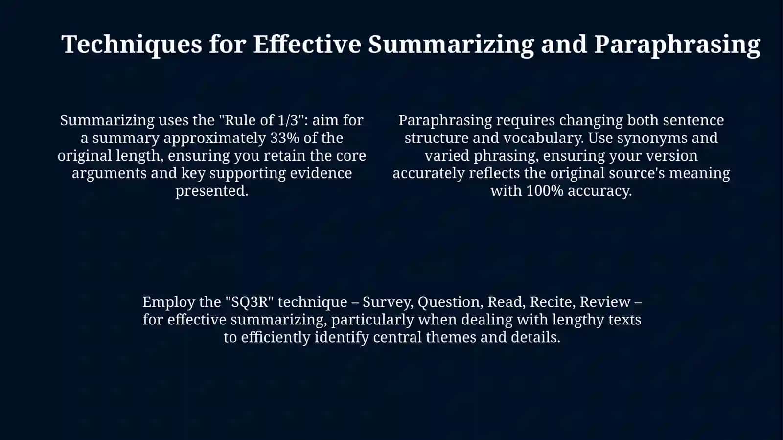 Summarizing and Paraphrasing 4