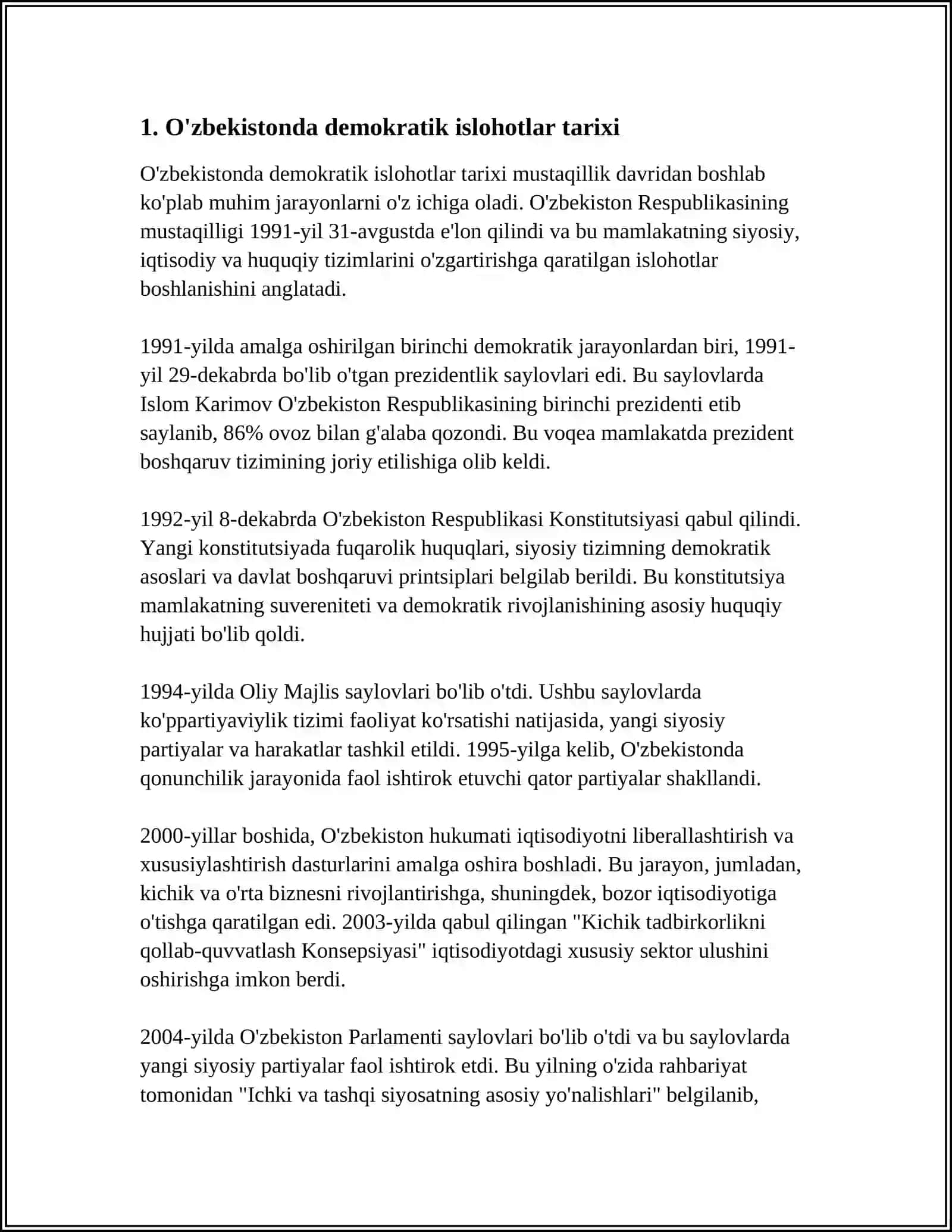 O'zbekistonda demokratik islohotlar tarixi 4