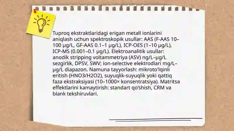Tuproq va suvdagi ion bog'lanishini aniqlash 4